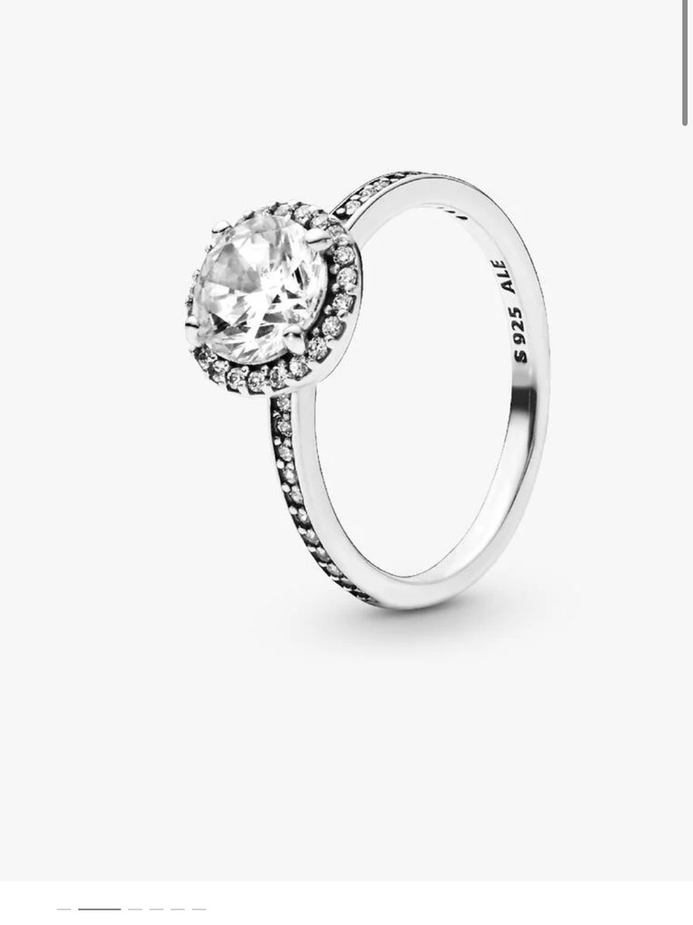 Pandora round sparkle ring size 52 / 6 silver